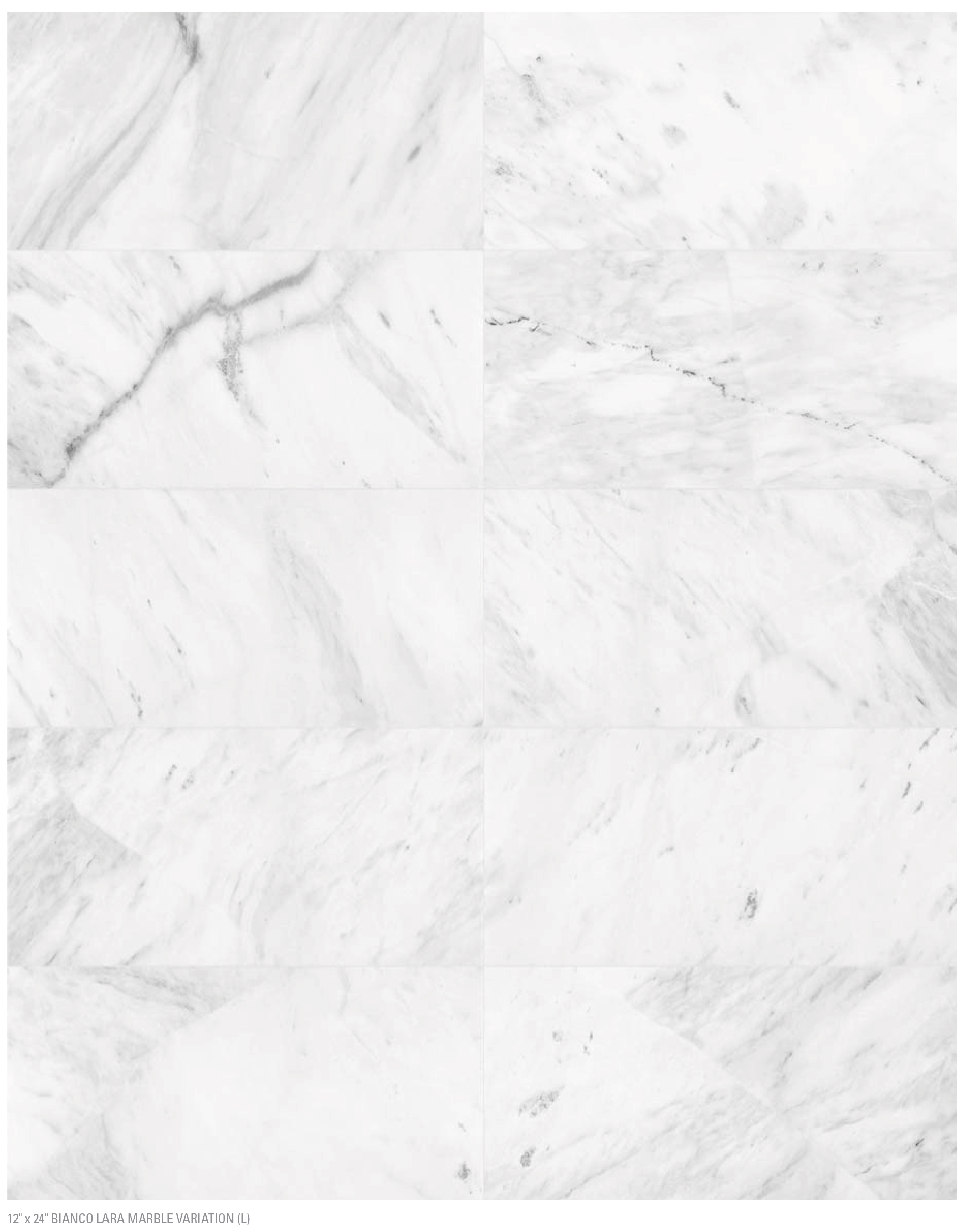 Bianco Lara Marble slabs Variation